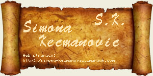 Simona Kecmanović vizit kartica